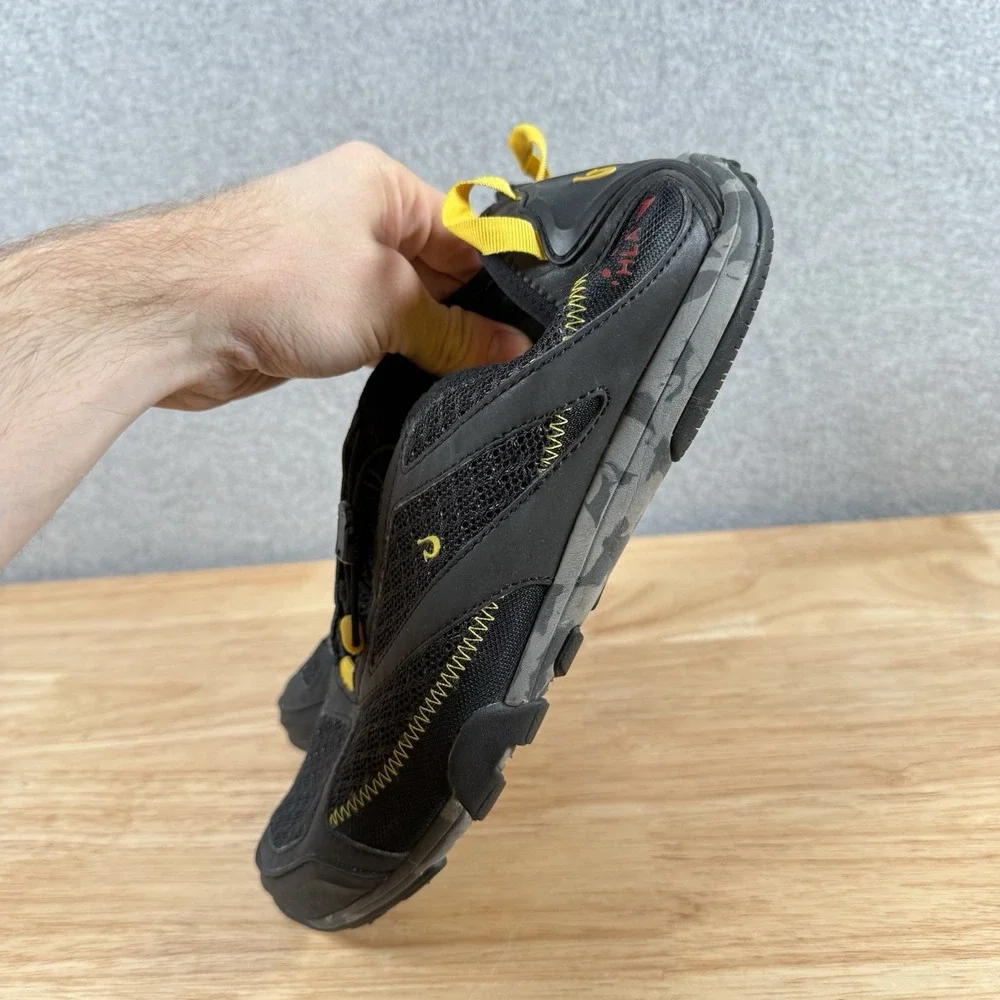 Olukai Shoes ELEU Trainer Casual Water Hawaiian Mesh Black/Yellow Mens Size 8.5